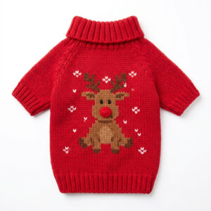 Holiday Reindeer Festive Knitted Dog Sweater